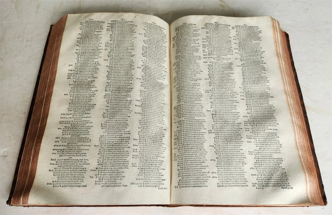 1731 BIBLE CONCORDANCE in LATIN antique FOLIO Concordantiae Bibliorum - 6