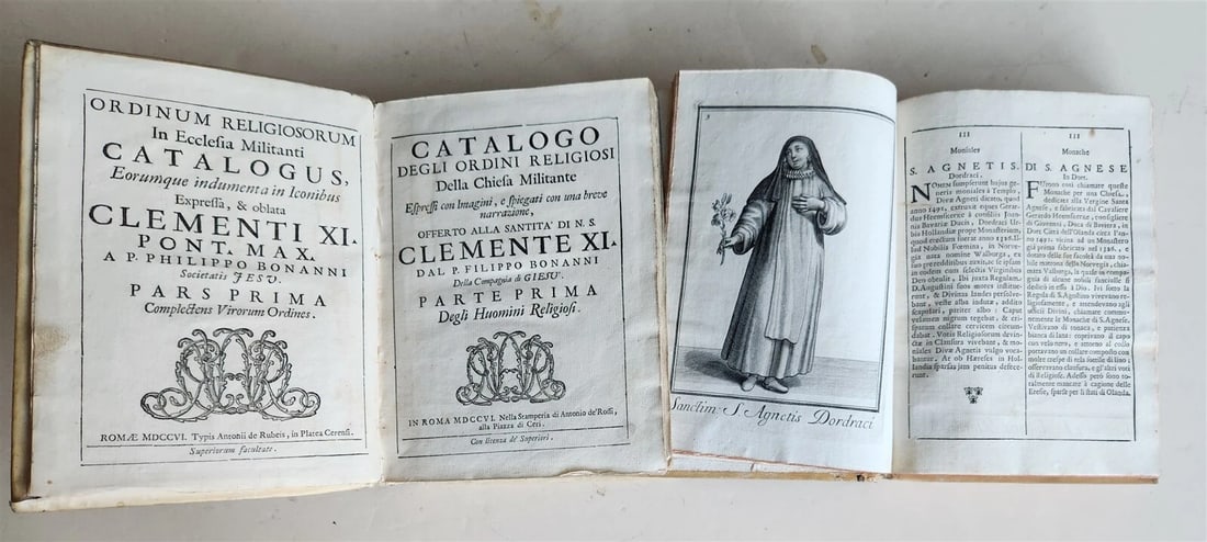 1706 ORDER of MILITANT CHURCH illustrated w/ 244 PLATES 2 VOLS antique VELLUM (1 of 15)