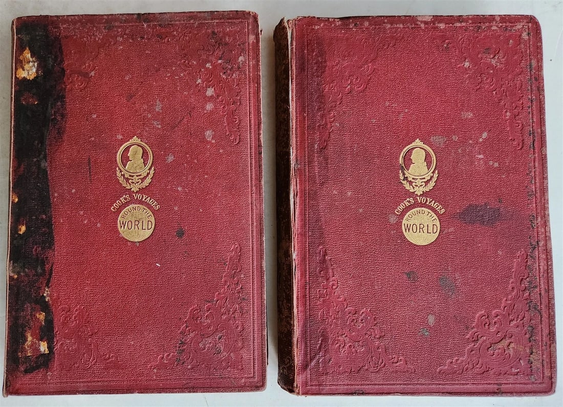 1860 VOYAGES of CAPTAIN COOK ROUND THE WORLD 2 vols ILLUSTRATED antique ENGLISH - 3