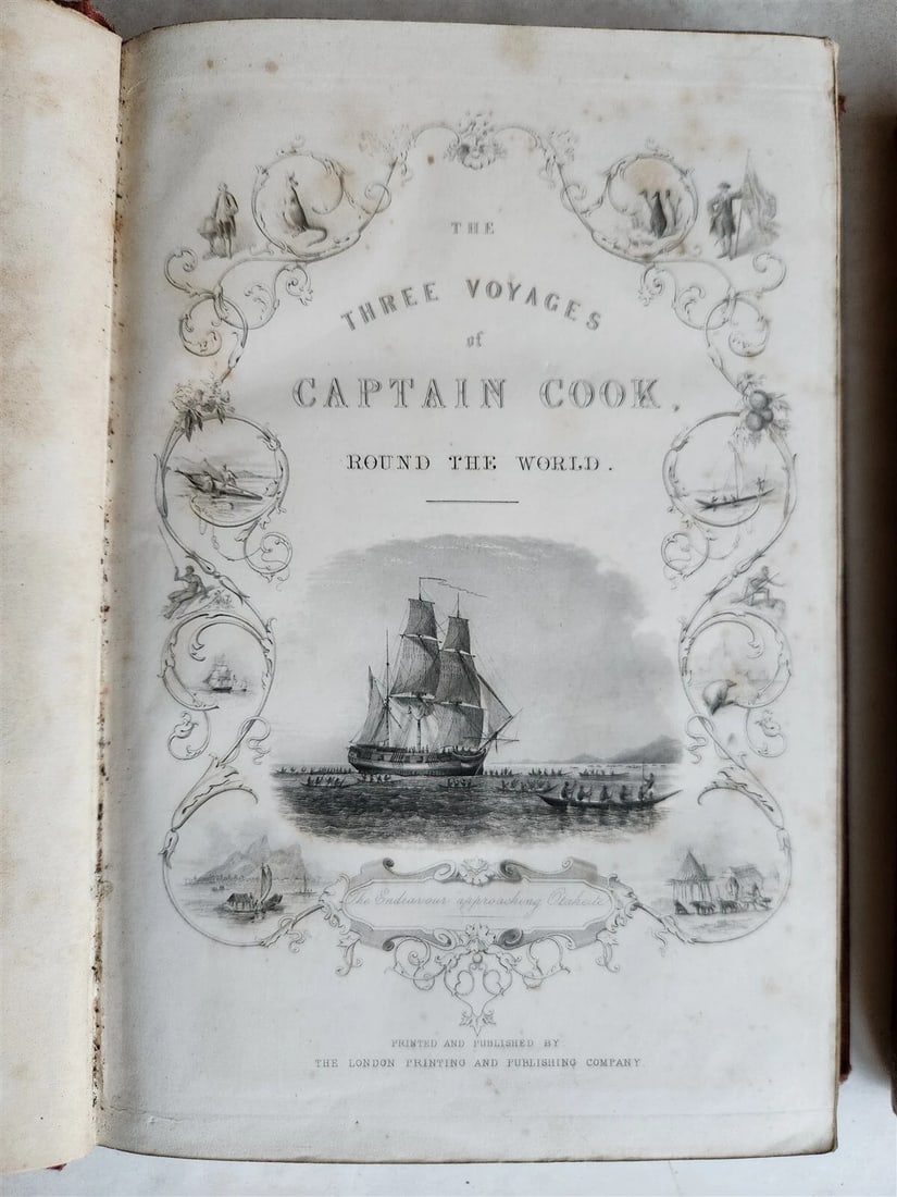 1860 VOYAGES of CAPTAIN COOK ROUND THE WORLD 2 vols ILLUSTRATED antique ENGLISH - 5