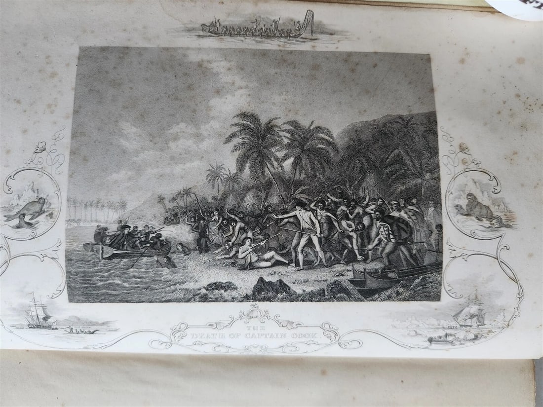 1860 VOYAGES of CAPTAIN COOK ROUND THE WORLD 2 vols ILLUSTRATED antique ENGLISH - 7
