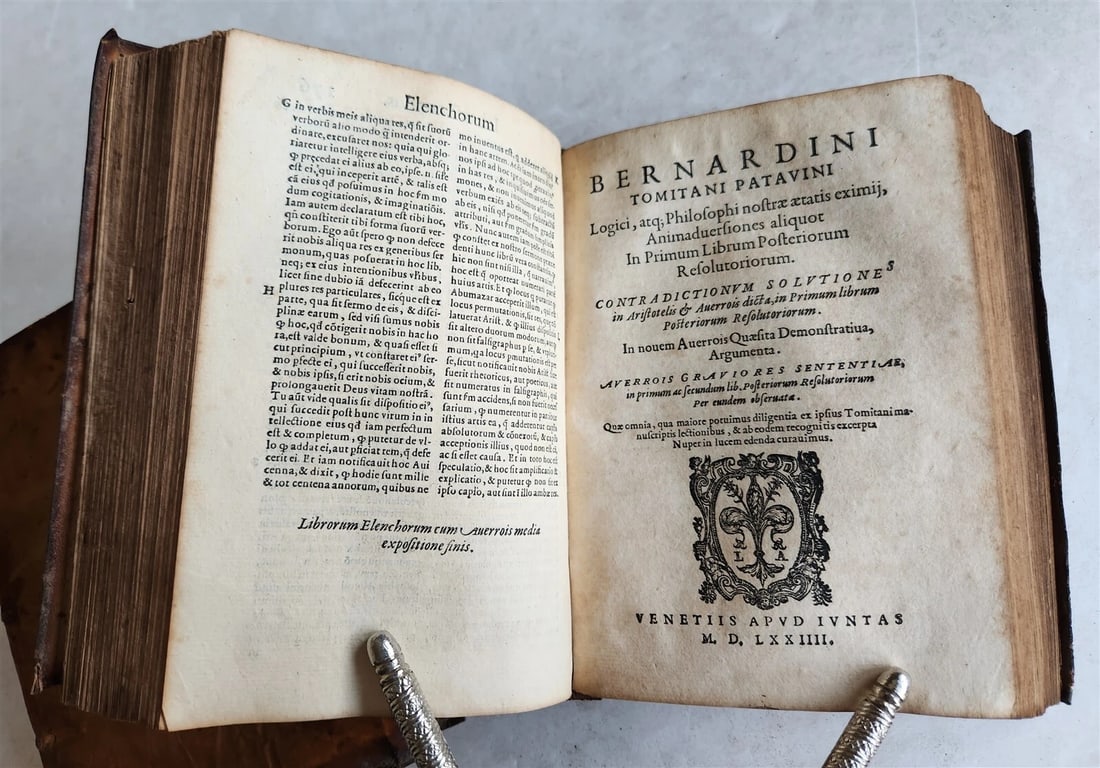 1574 ARISTOTLE 6 VOLS SET ILLUSTRATED antique VELLUM BINDINGS MANUSCRIPT SPINES - 15