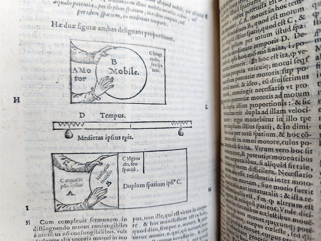 1574 ARISTOTLE 6 VOLS SET ILLUSTRATED antique VELLUM BINDINGS MANUSCRIPT SPINES - 6