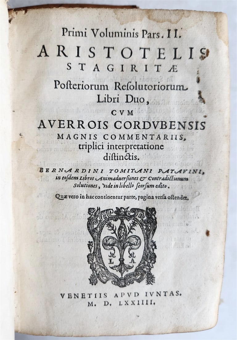 1574 ARISTOTLE 6 VOLS SET ILLUSTRATED antique VELLUM BINDINGS MANUSCRIPT SPINES - 9