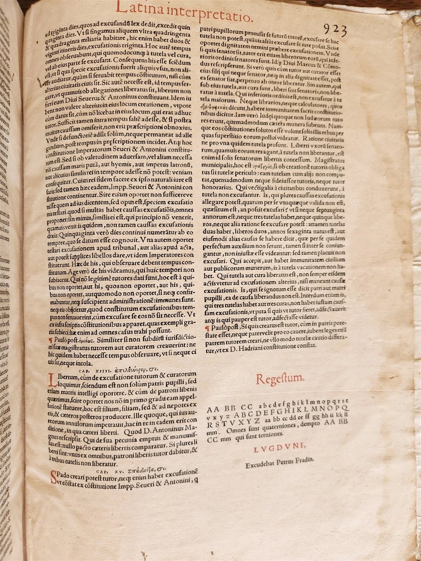 1556 LAW BOOK Corpus Juris Civilis PANDECTARUM antique MASSIVE FOLIO vellum - 11