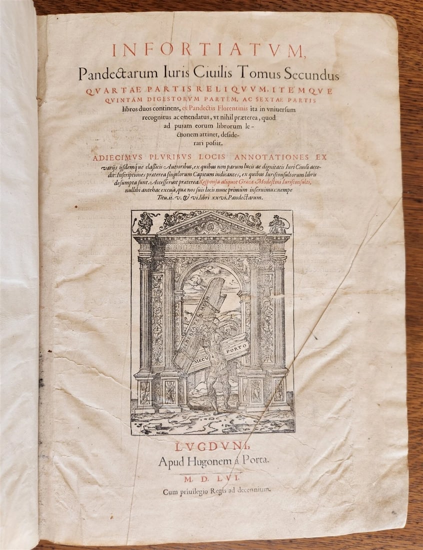 1556 LAW BOOK Corpus Juris Civilis PANDECTARUM antique MASSIVE FOLIO vellum - 3