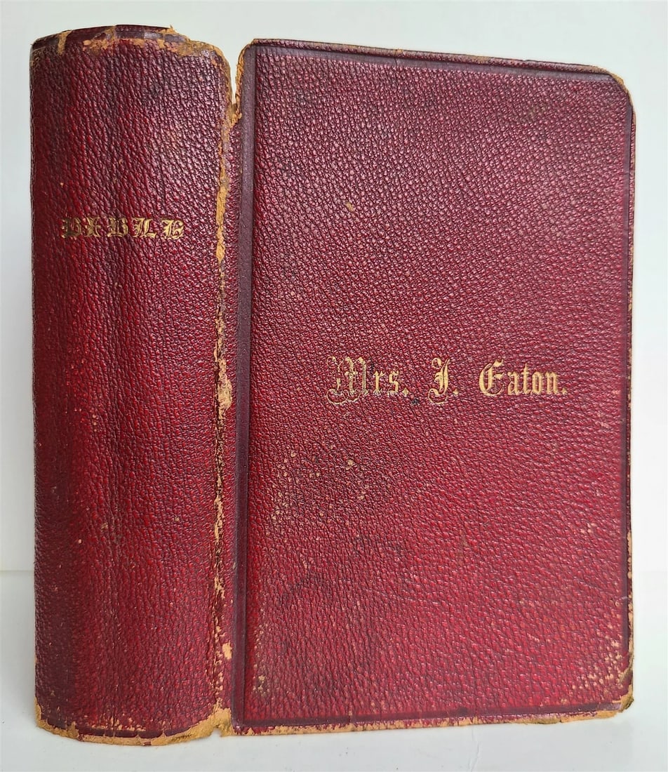1866 BIBLE in ENGLISH ANTIQUE OLD & NEW TESTAMENTS Americana WALLET STYLE (1 of 7)