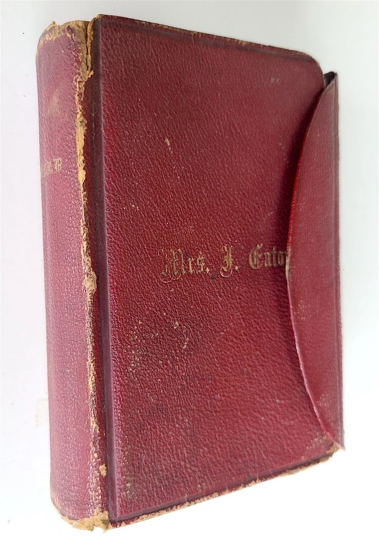 1866 BIBLE in ENGLISH ANTIQUE OLD & NEW TESTAMENTS Americana WALLET STYLE - 3