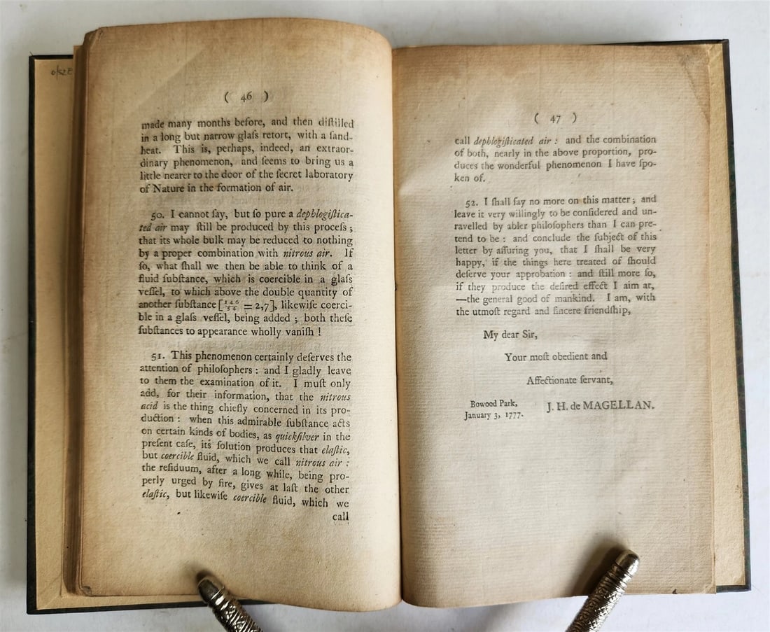 1777 DESCRIPTION of a GLASS APPARATUS for MAKING MINERAL WATER antique RARE - 5