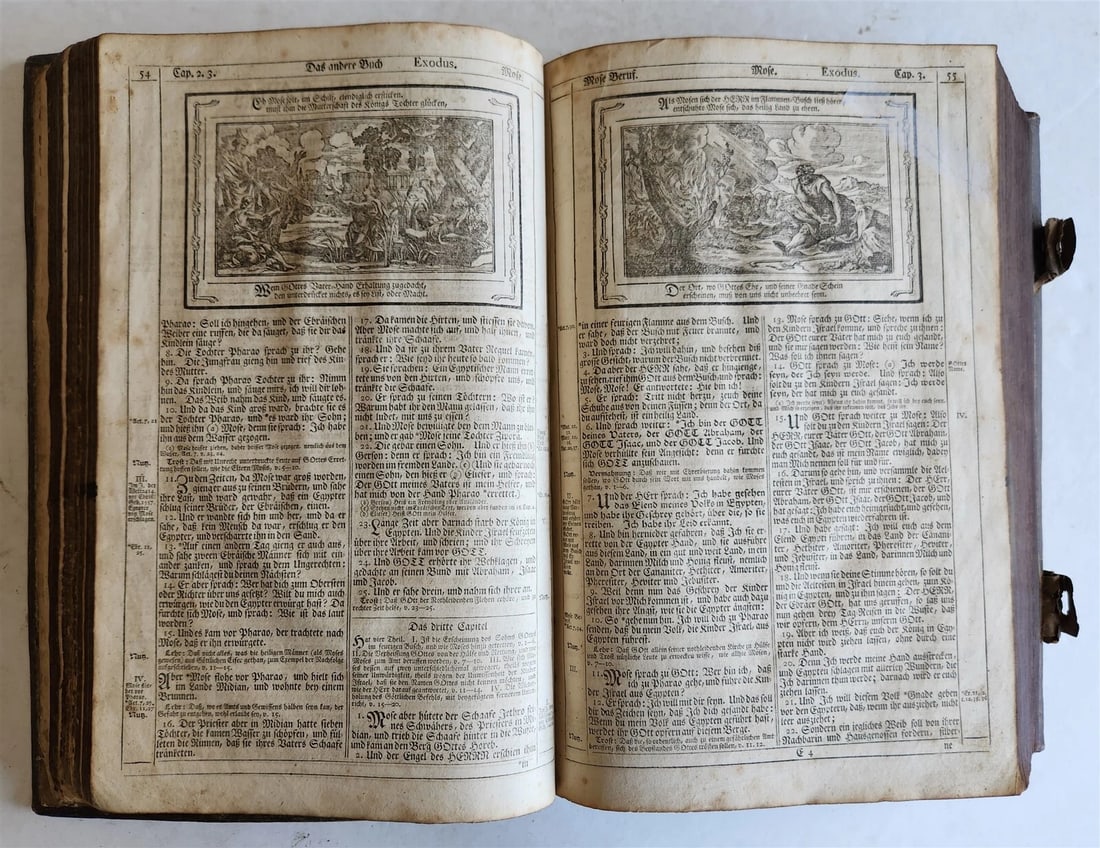 1788 BIBLE in GERMAN ILLUSTRATED antique MASSIVE PIGSKIN BOUND FOILIO - 11