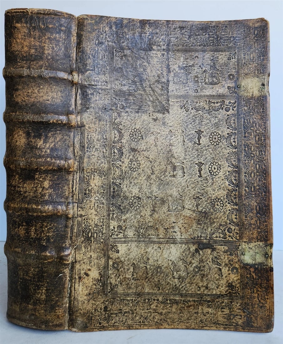 1788 BIBLE in GERMAN ILLUSTRATED antique MASSIVE PIGSKIN BOUND FOILIO (1 of 15)