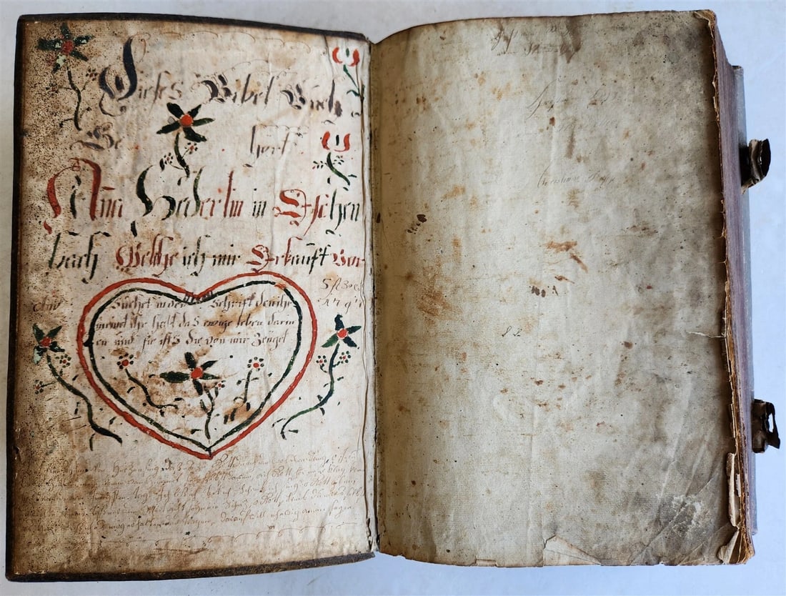 1788 BIBLE in GERMAN ILLUSTRATED antique MASSIVE PIGSKIN BOUND FOILIO - 3