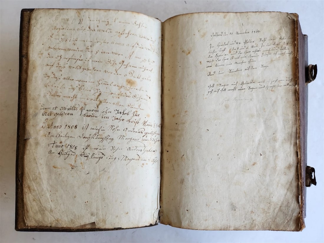 1788 BIBLE in GERMAN ILLUSTRATED antique MASSIVE PIGSKIN BOUND FOILIO - 6