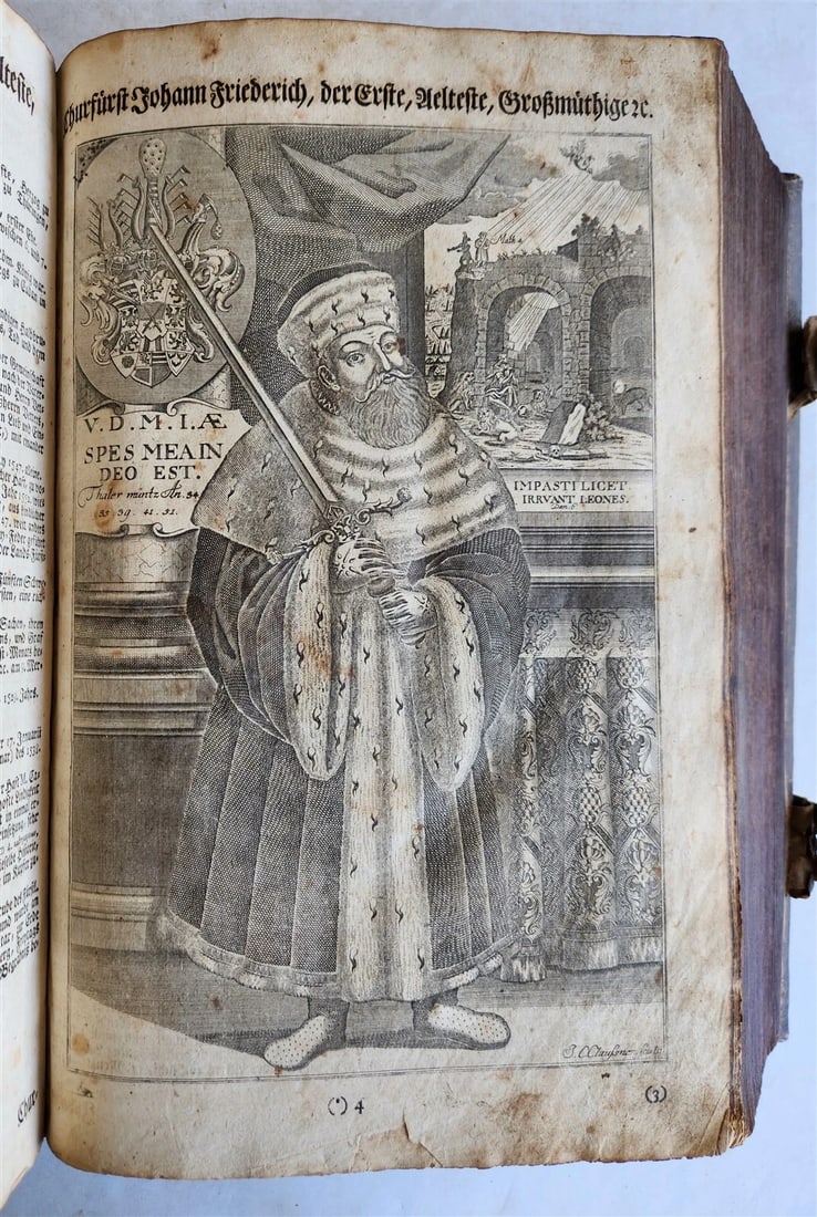 1788 BIBLE in GERMAN ILLUSTRATED antique MASSIVE PIGSKIN BOUND FOILIO - 9