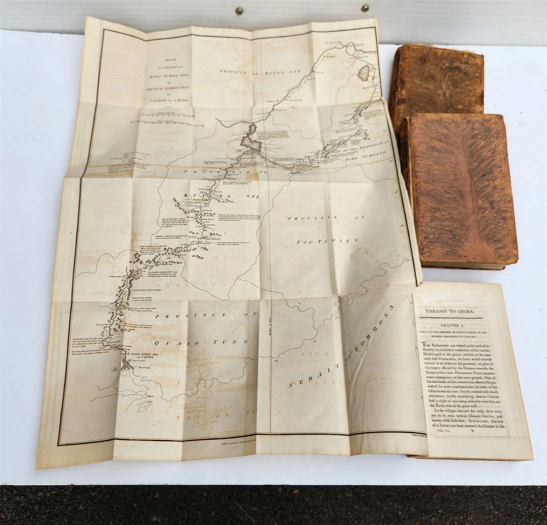 1797 EMBASSY ACCOUNT from KING of GREAT BRITAIN to EMPEROR of CHINA antique 3 v.: Title: 1797 EMBASSY ACCOUNT from KING of GREAT BRITAIN to EMPEROR of CHINA antique 3 v. Description: Sir George Staunton, the secretary to the mission. An Authentic Account of an Embassy from The King