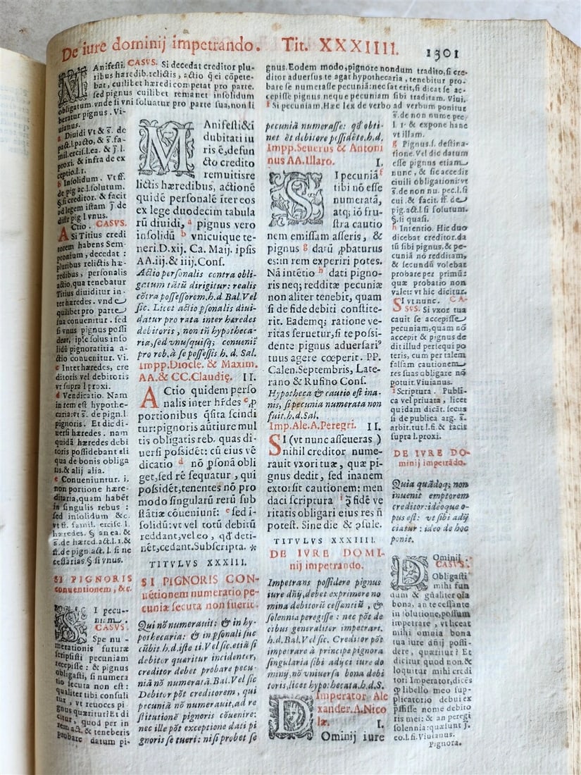 1591 LAW BOOK in LATIN Codicis Domini Iustiniani antique 16th CENTURY - 13