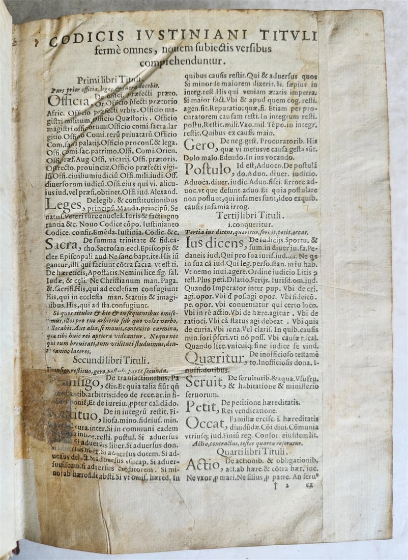 1591 LAW BOOK in LATIN Codicis Domini Iustiniani antique 16th CENTURY - 4