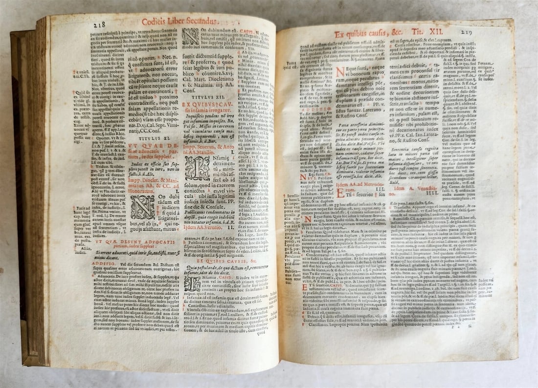 1591 LAW BOOK in LATIN Codicis Domini Iustiniani antique 16th CENTURY - 6