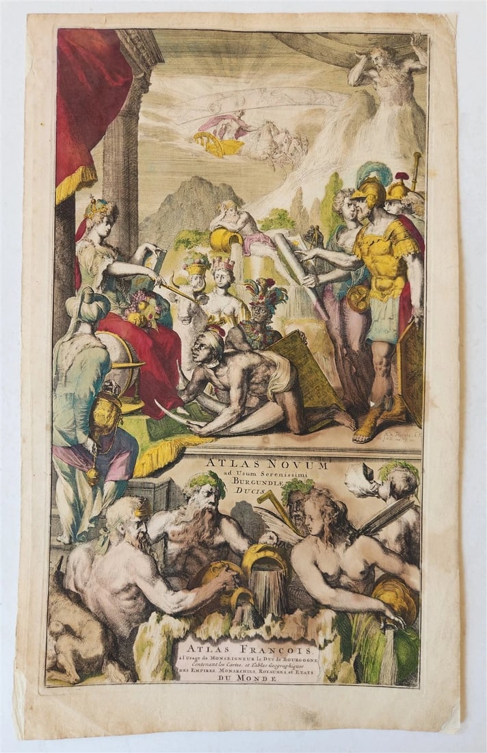 1700s FRENCH TITLE PAGE from Covens & Mortier's Atlas Novus antique (1 of 7)