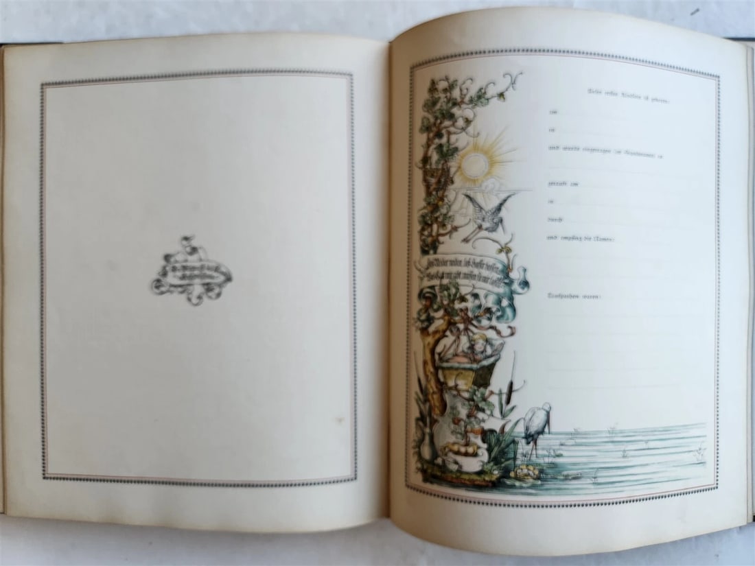 1890 FAMILY CHRONICLE w/ AMAZING BLIND-STAMPED LEATHER BINDING antique - 10