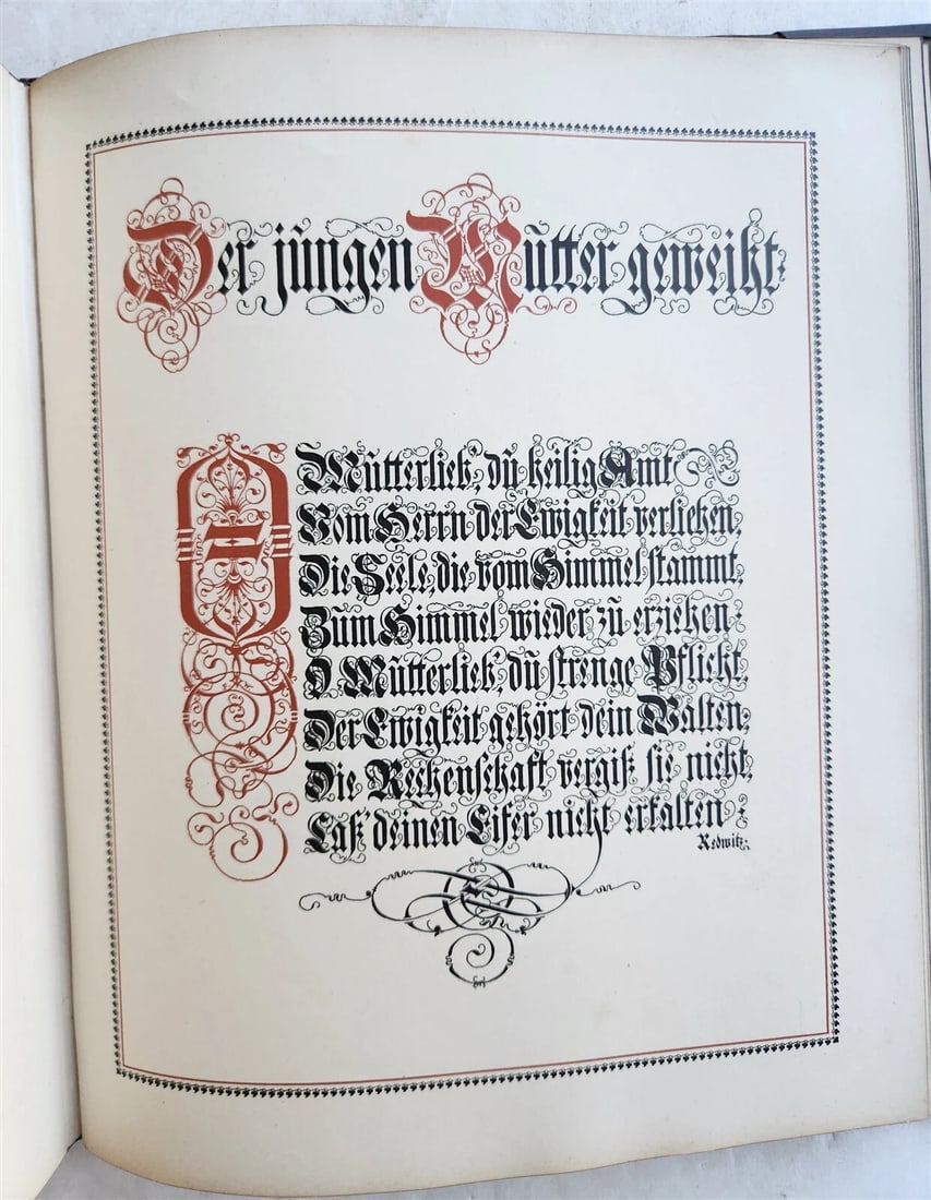 1890 FAMILY CHRONICLE w/ AMAZING BLIND-STAMPED LEATHER BINDING antique - 11