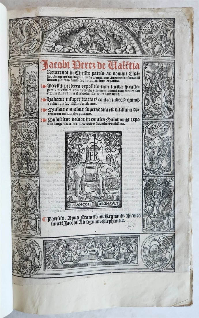 1533 POST-INCUNABULA EXPLANATION of PSALMS by Perez de Valentia antique FOLIO (1 of 15)