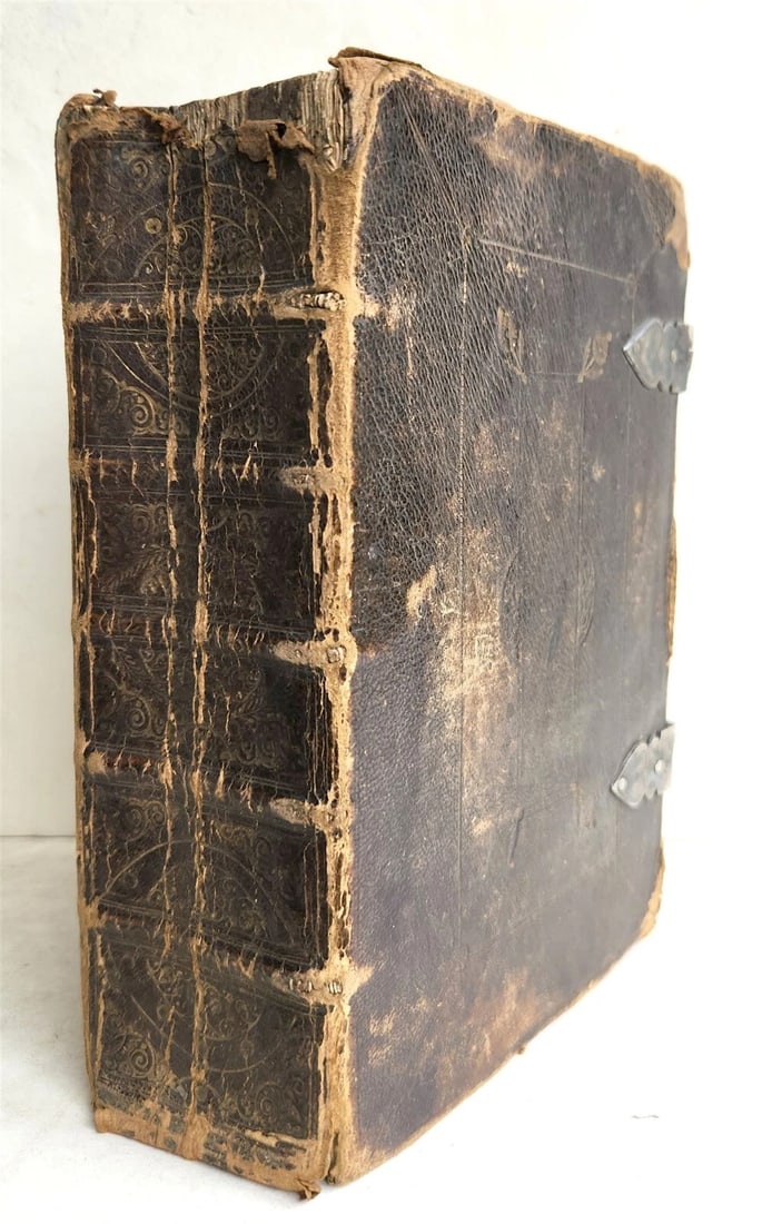 1695 BIBLE in ENGLISH OLD TESTAMENT antique ILLUSTRATED w/ NUMEROUS PLATES (1 of 15)