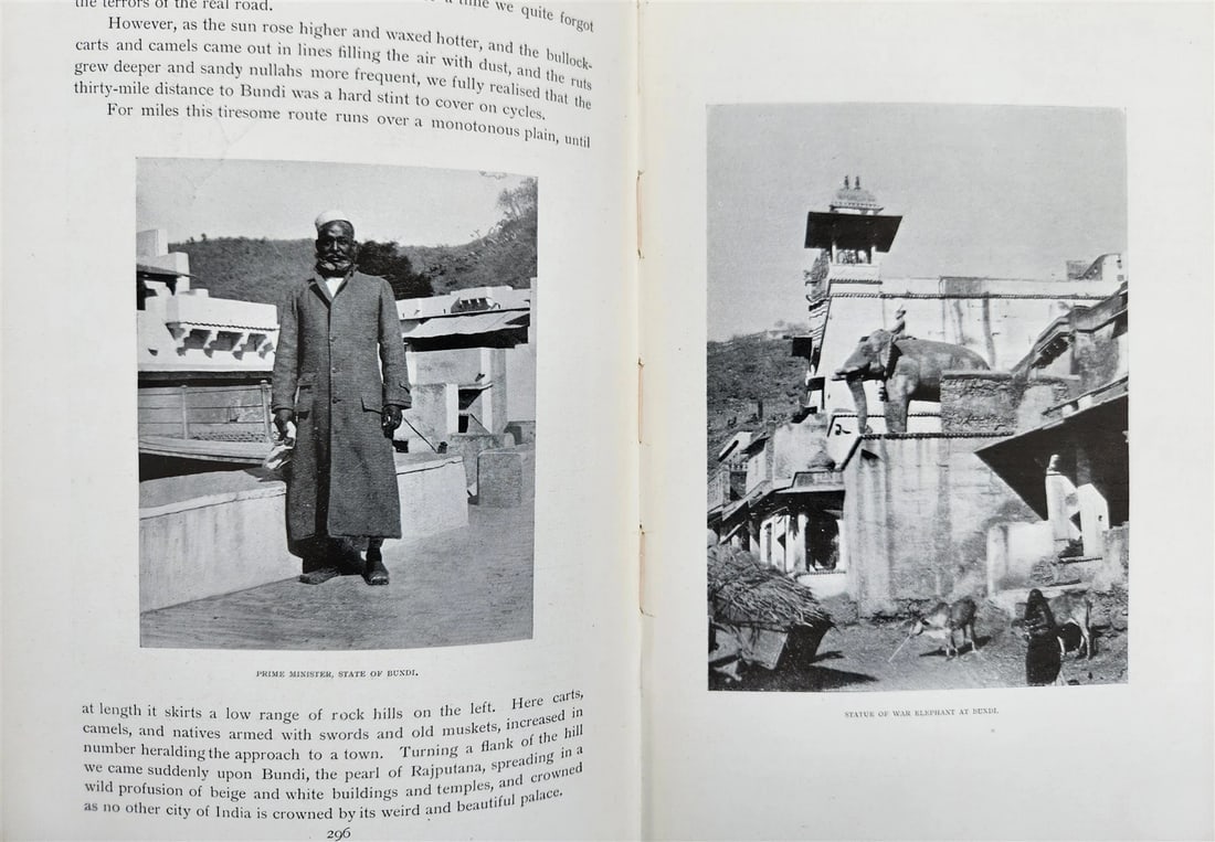 1904 Through Town & Jungle 14,000 Miles A-Wheel ... INDIA ILLUSTRATED antique - 14