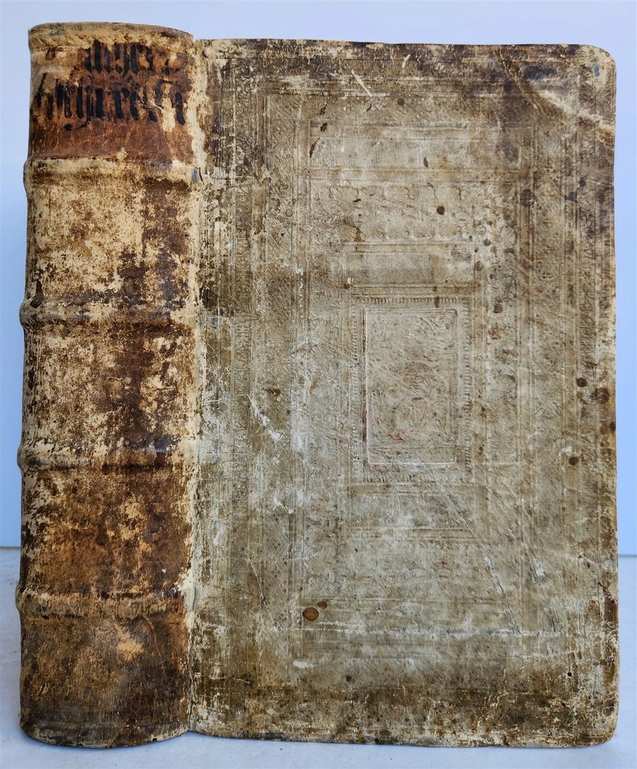 1567 COLLOQVIA by MARTIN LUTHER antique PIGSKIN BOUND FOILIO - 2