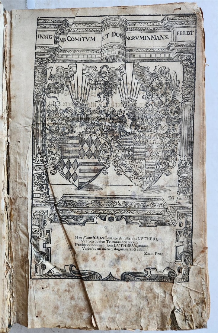 1567 COLLOQVIA by MARTIN LUTHER antique PIGSKIN BOUND FOILIO - 6