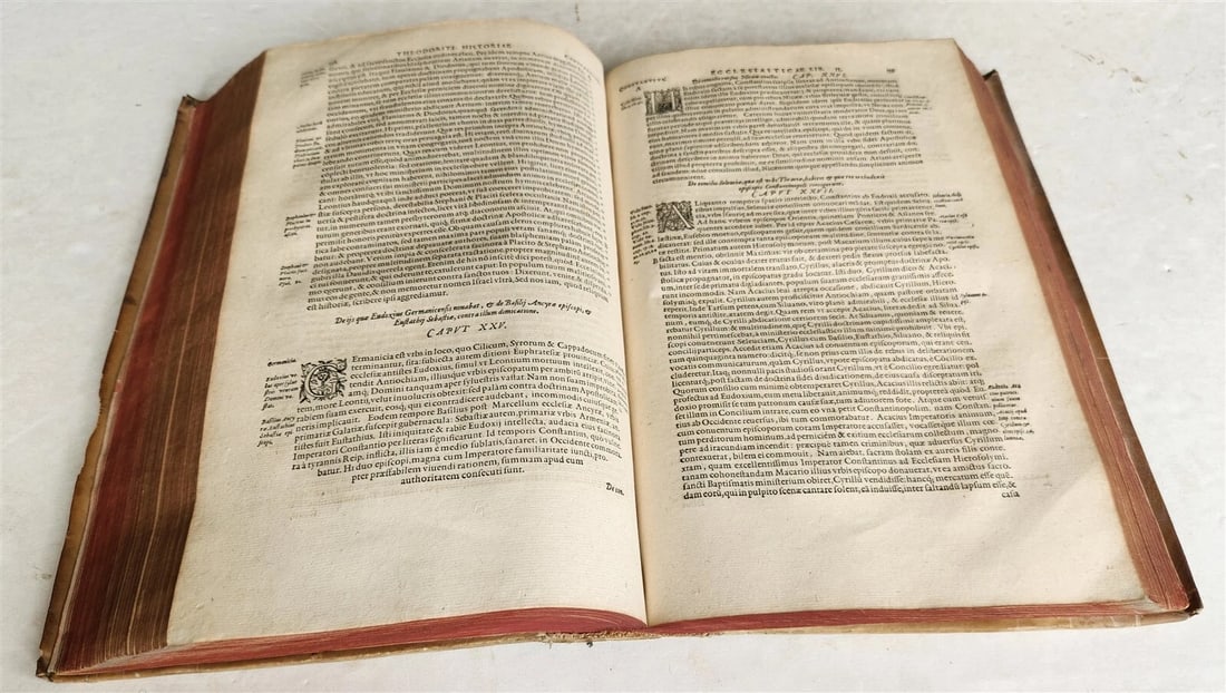 1581 HISTORIAE ECCLESIASTICAE SCRIPTORE GRAECI antique VELLUM BOUND FOLIO 16th C - 10