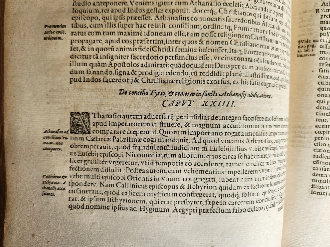 1581 HISTORIAE ECCLESIASTICAE SCRIPTORE GRAECI antique VELLUM BOUND FOLIO 16th C - 9