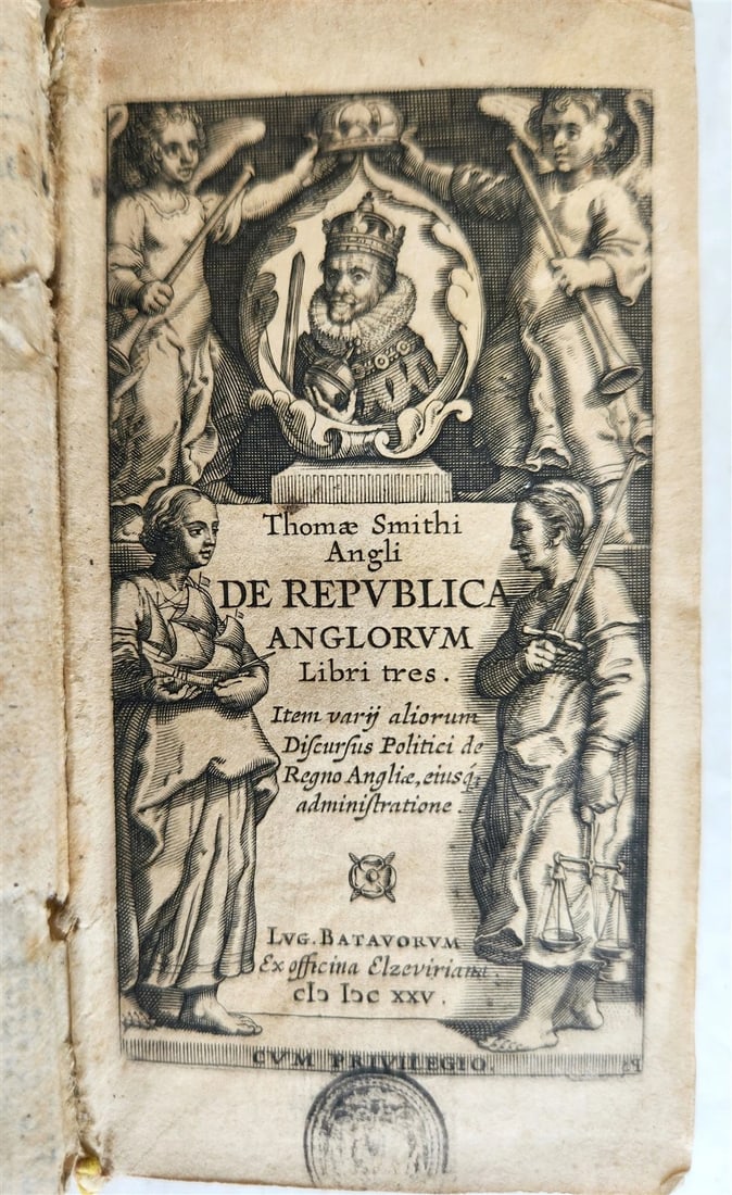 1625 DE REPUBLICA ANGLORUM antique ENGLAND GOVERNMENT & CONSTITUTION Elzevier (1 of 6)