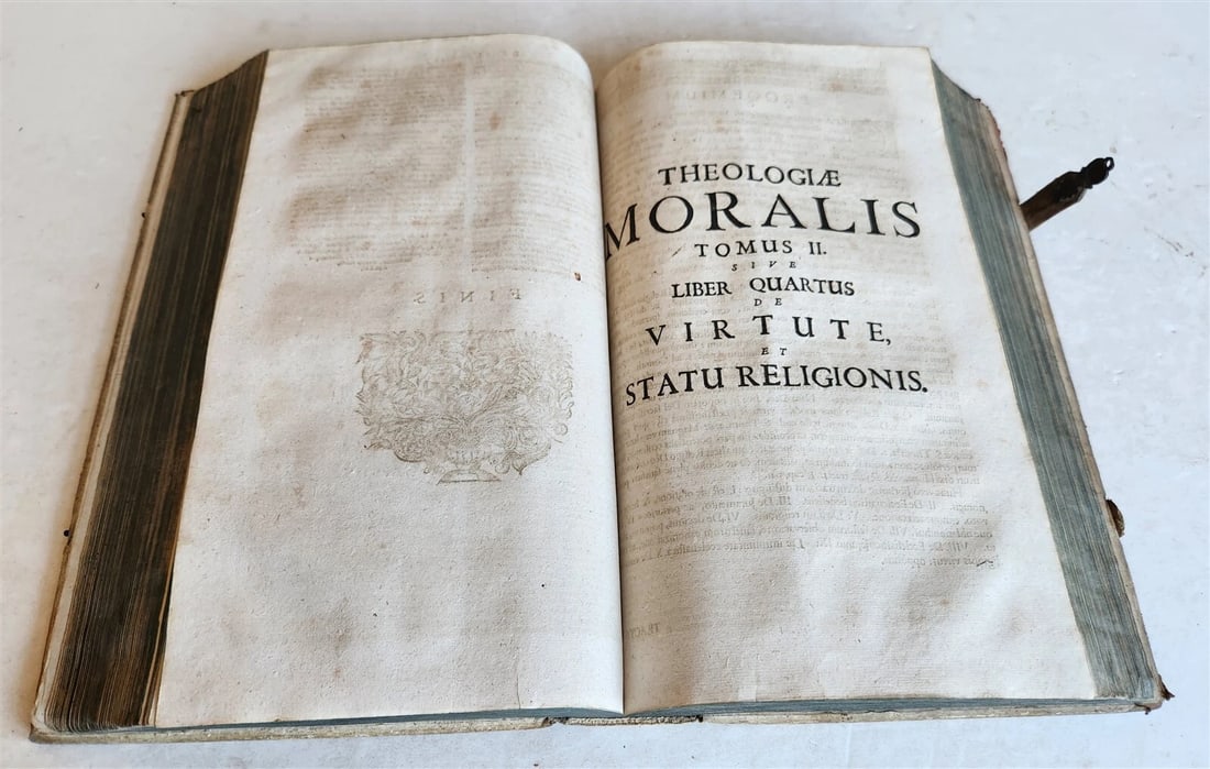 1709 THEOLOGY by PAUL LAYMANN antique BLIND STAMPED PIGSKIN BOUND FOLIO - 13