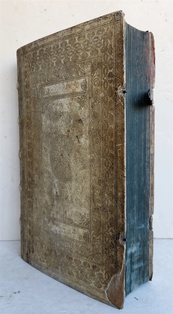1709 THEOLOGY by PAUL LAYMANN antique BLIND STAMPED PIGSKIN BOUND FOLIO - 4
