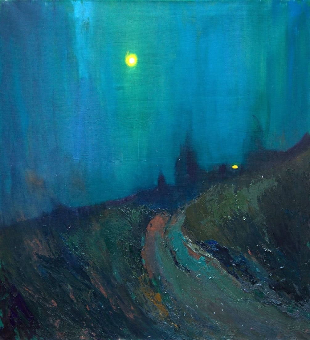 Oil painting Fog over the field Natalia Korf-Ivaniuk (1 of 6)