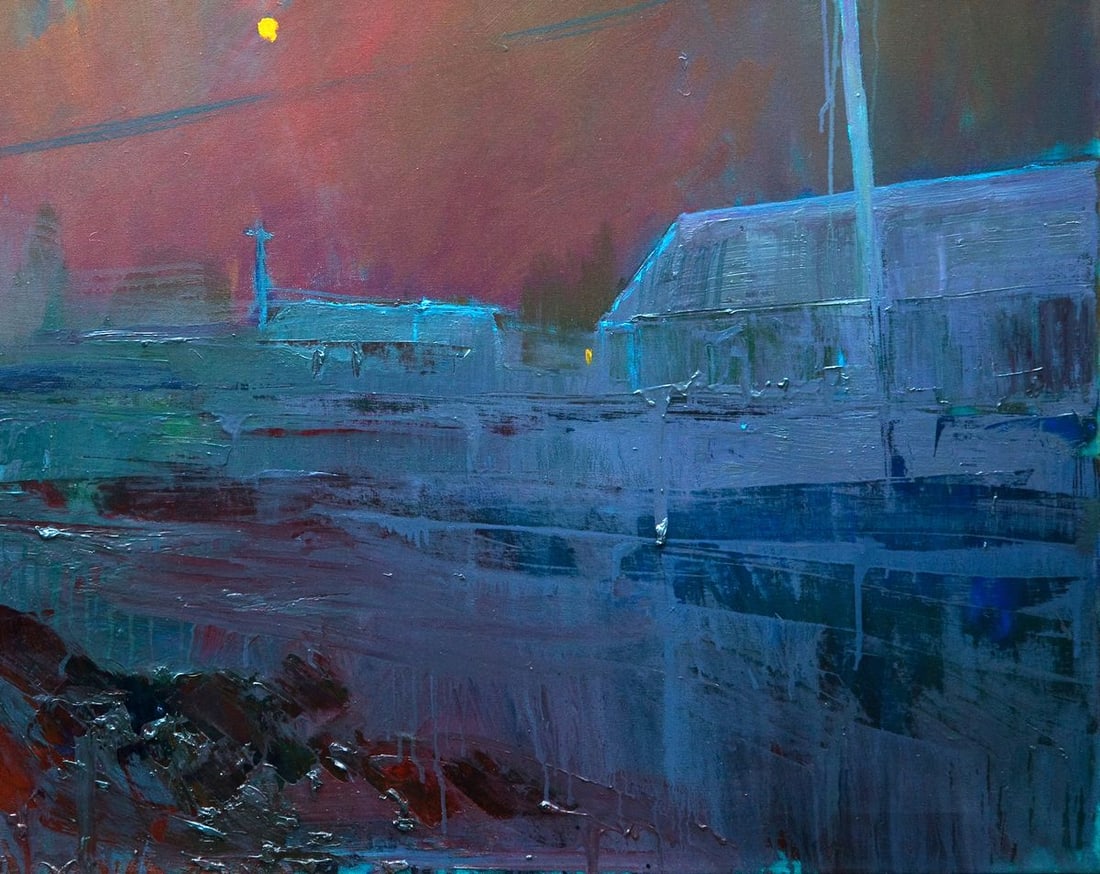 Oil painting Fog over the village Natalia Korf-Ivaniuk - 5