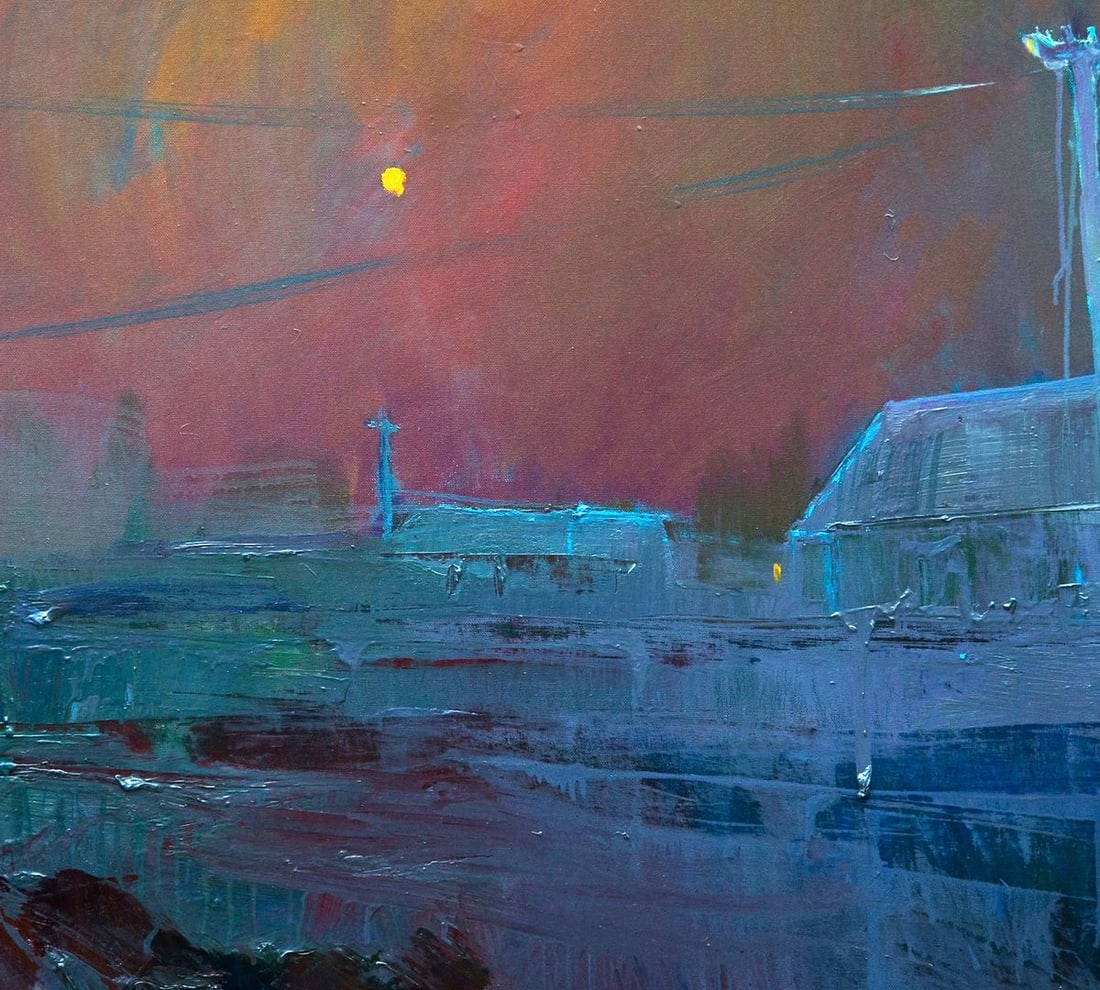 Oil painting Fog over the village Natalia Korf-Ivaniuk - 6