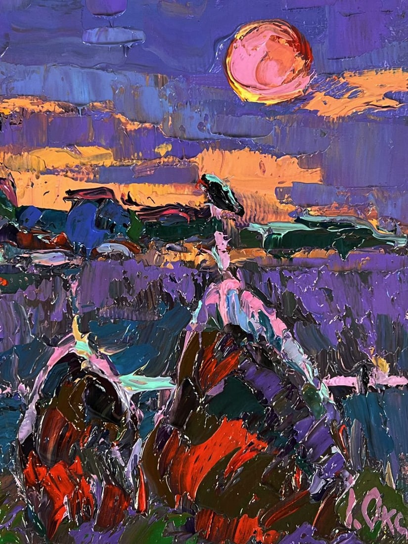 Oil painting The moon illuminates the field Oksana Ivanyuk - 10
