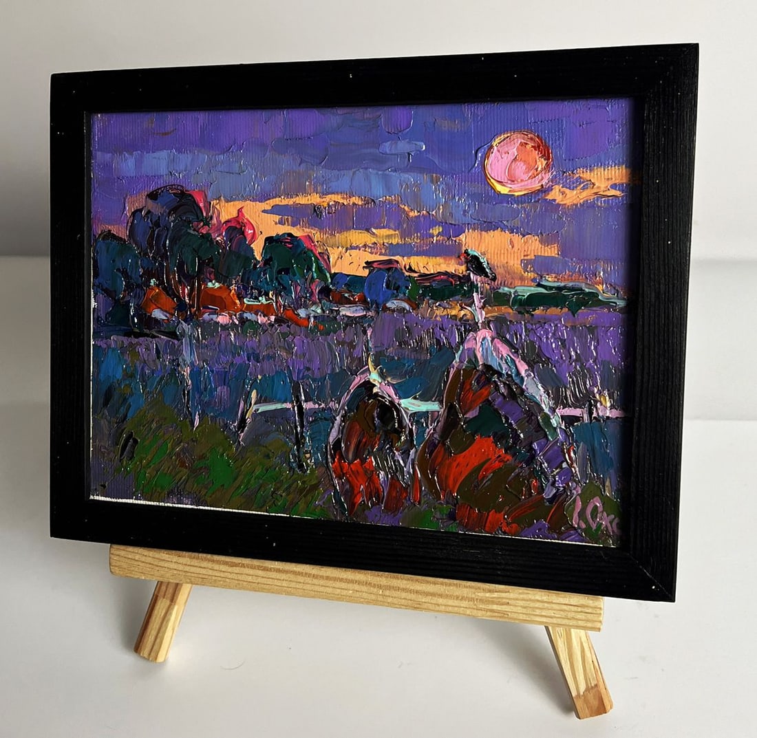 Oil painting The moon illuminates the field Oksana Ivanyuk - 2