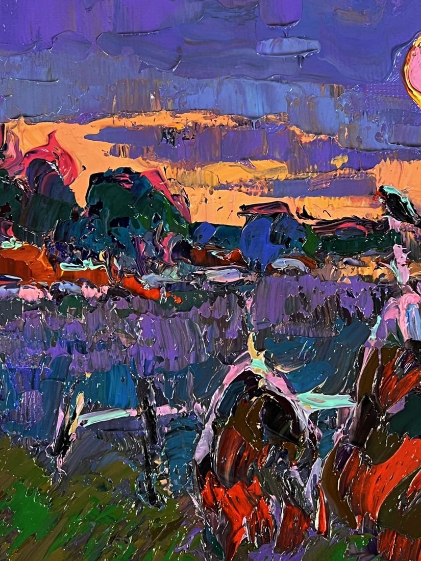 Oil painting The moon illuminates the field Oksana Ivanyuk - 6