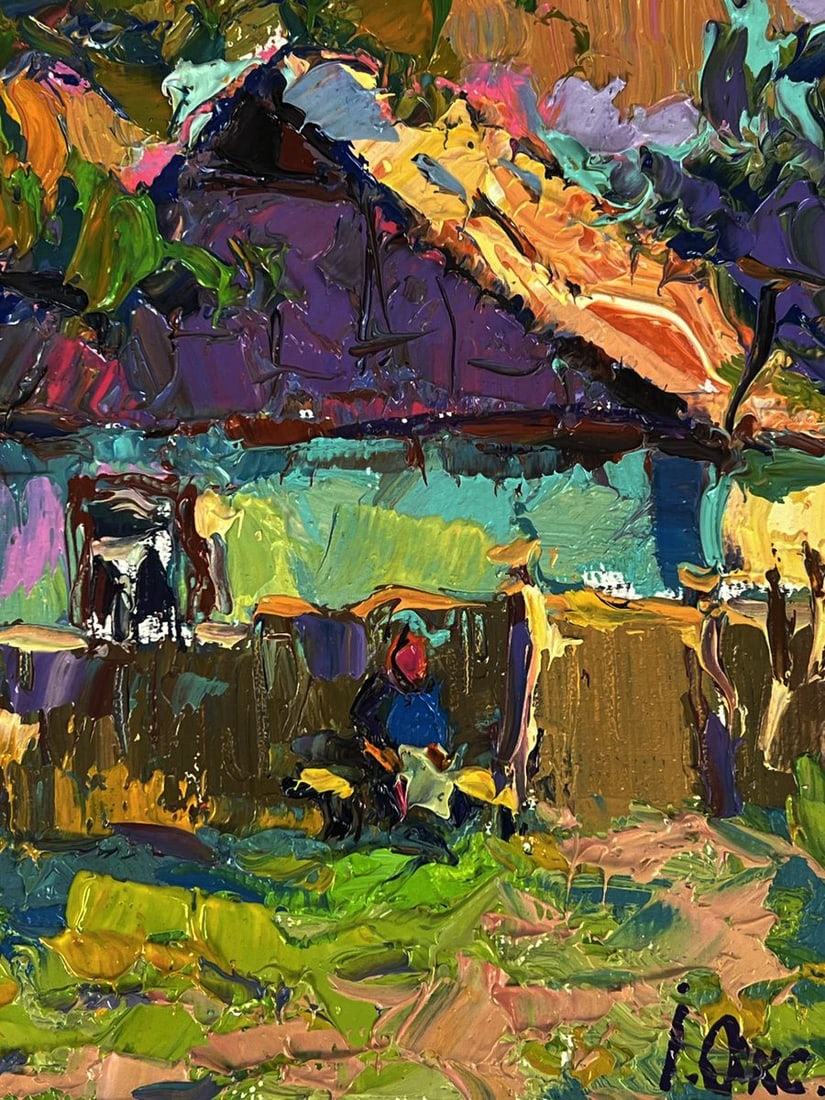 Oil painting In the evening in the yard Oksana Ivanyuk - 10