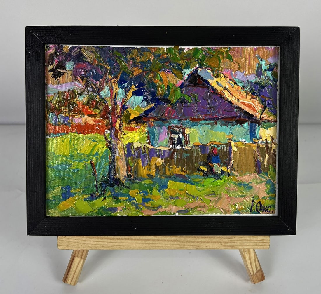 Oil painting In the evening in the yard Oksana Ivanyuk: Title: Oil painting In the evening in the yard Oksana Ivanyuk Description: No.AAA6213 *** ABOUT THIS PAINTING *** * TITLE: "In the evening in the yard" * ARTISTS: Oksana Ivanyuk * SIZE: 15x20 cm/5.90x