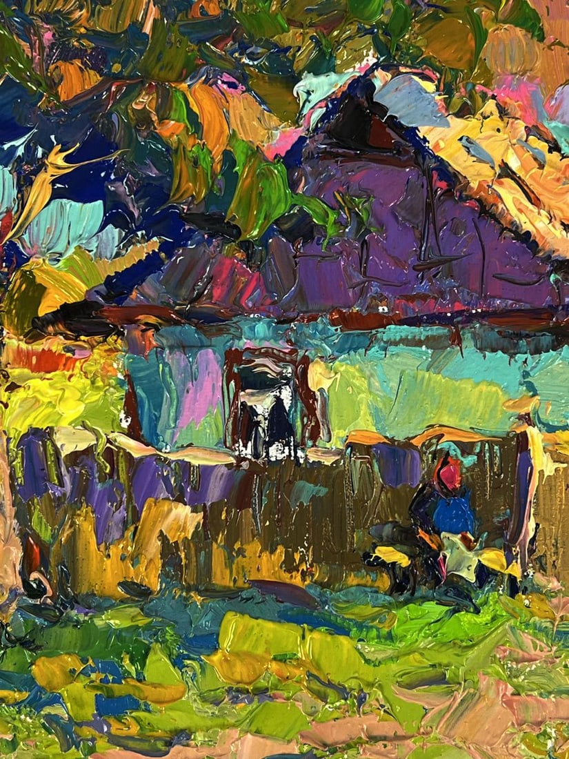 Oil painting In the evening in the yard Oksana Ivanyuk - 7