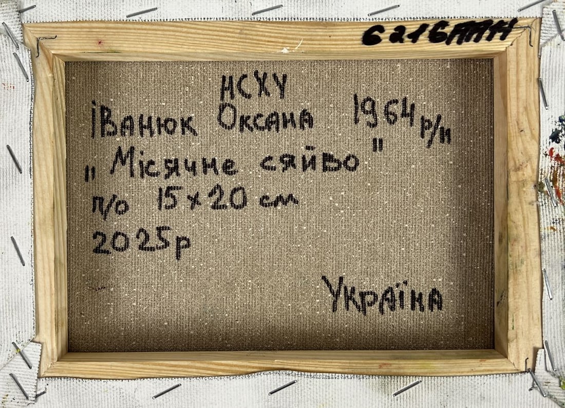 Oil painting The moon illuminates the village Oksana Ivanyuk - 11