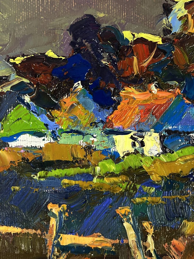 Oil painting The moon illuminates the village Oksana Ivanyuk - 6