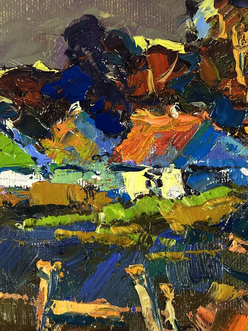 Oil painting The moon illuminates the village Oksana Ivanyuk - 7