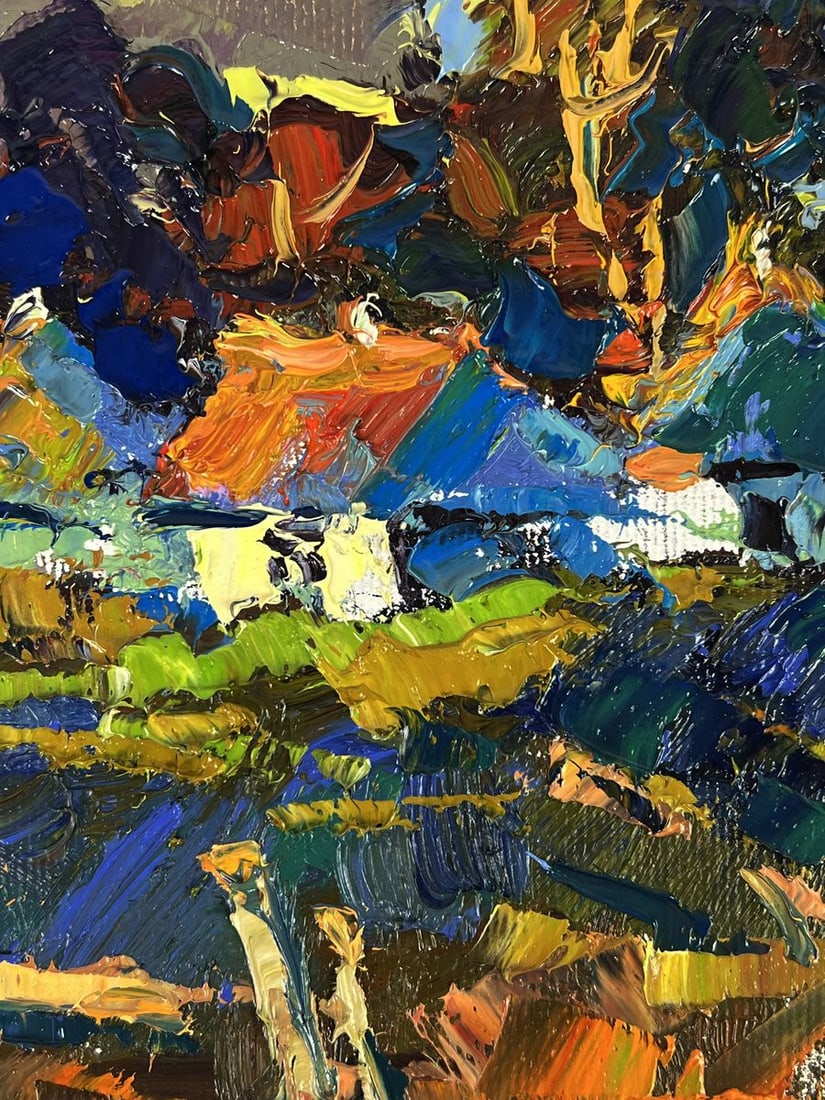 Oil painting The moon illuminates the village Oksana Ivanyuk - 9