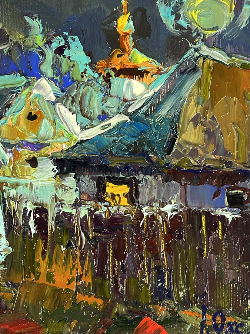 Oil painting Monthly light in the village Oksana Ivanyuk - 10
