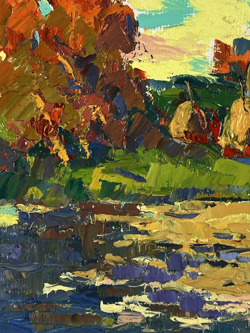 Oil painting Sunset reflection on the river Oksana Ivanyuk - 6